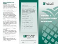 BHS Pat.Rights BROCHURE-Spanish - Baptist Health South Florida