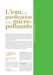 L'eau, sa purification et les micropolluants - Mediachimie.org