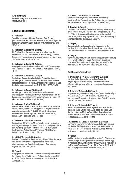 Litliste_Autoren PZP 01_2014 - Posselt & Zickgraf Prospektionen GbR