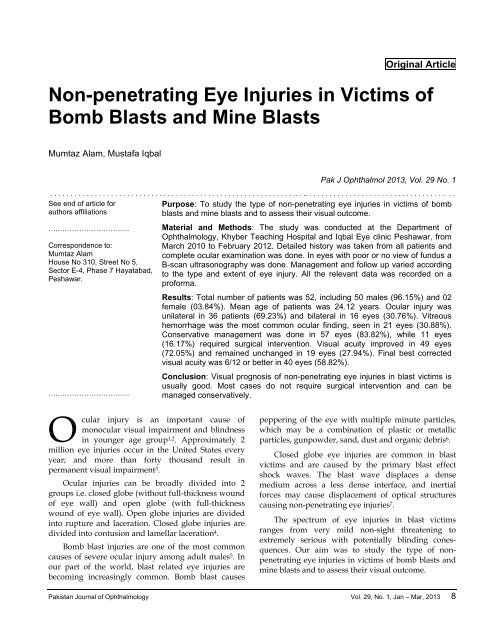 Victims Ocular penetration