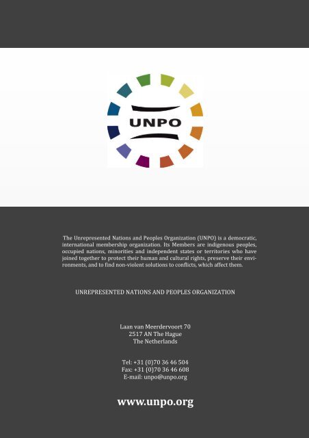 UNPO REPRESENTATION