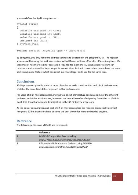 32‐Bit Microcontroller Code Size Analysis - Arm