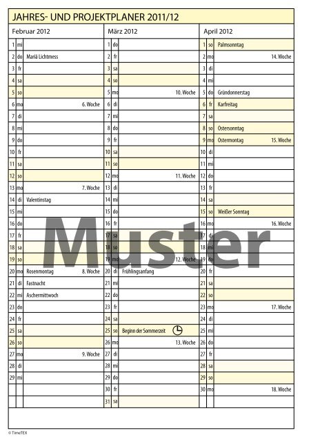 Muster Schüler-Planer SEK - Timetex