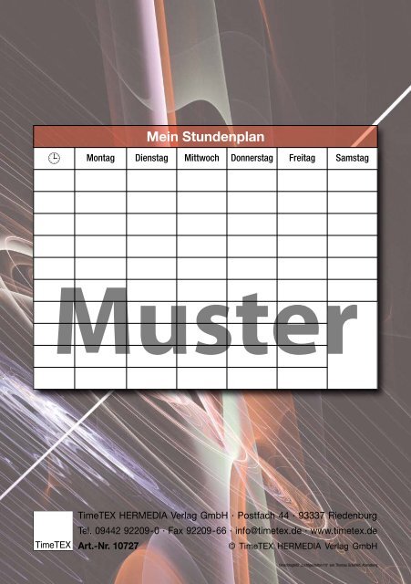 Muster Schüler-Planer SEK - Timetex