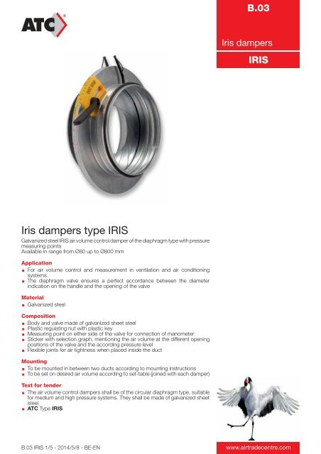Iris dampers type IRIS - Air Trade Centre