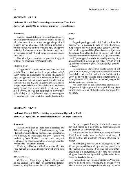 Dokument nr. 15:6 (2006-2007). - Stortinget