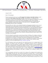 Invitation Letter - VA Psychology Leadership Conference