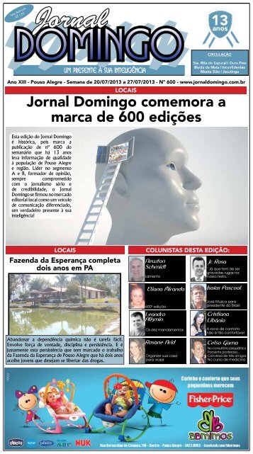 EdiÃ§Ã£o 600 - Semana de 20/07/2013 a 27/07/2013 - Jornal Domingo