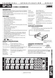 GP12c Technical Specification Sheet - Jands