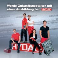 Werde Zukunftsgestalter mit einer Ausbildung bei - HYDAC