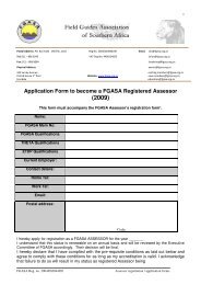 Application Form to become a FGASA Registered Assessor (2009)