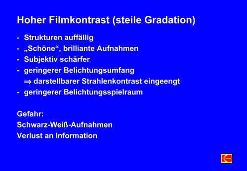 Stand der Technik bei konventionellen Film-Folien-Systemen