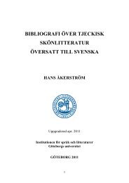 Bibliografi över tjeckisk skönlitteratur översatt till ... - Slaviska språk