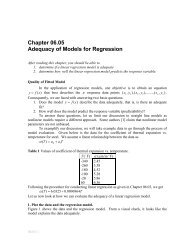 Chapter 06.05 Adequacy of Models for Regression