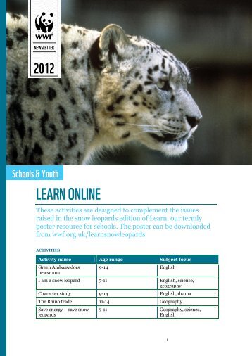 Snow leopard online activities - WWF UK