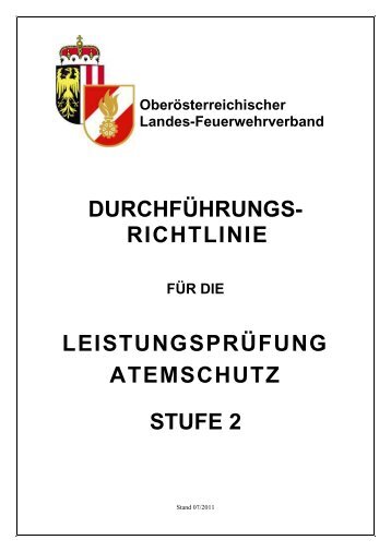 DURCHFÃHRUNGS- RICHTLINIE LEISTUNGSPRÃFUNG ATEMSCHUTZ STUFE 2