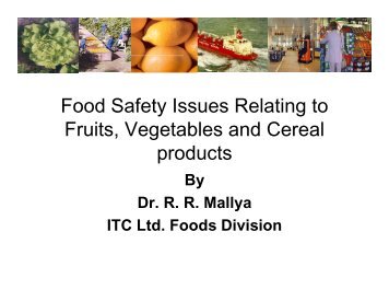 Food Safety Issues Relating to Fruits Vegetables and ... - ILSI India