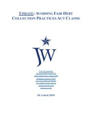 update:avoiding fair debt collection practices act claims