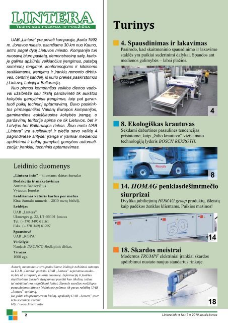 Parsisiųsti žurnalą .pdf formate (7,8 Mb) - Lintera.info