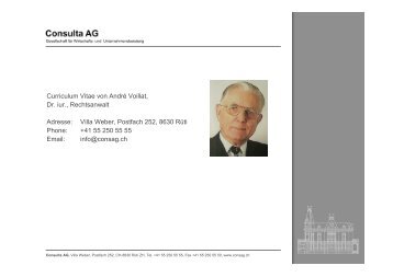 Curriculum Vitae von André Voillat, Dr. iur., Rechtsanwalt ... - consag.