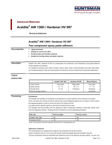 Araldite AW 136H / Hardener HV 997 - DanLube