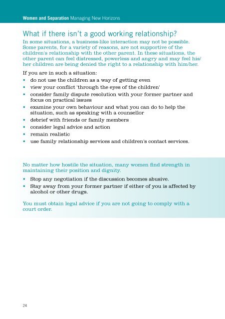 Women and Separation (Booklet) - Relationships Australia