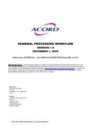ACORD Standards RLC Reinsurance Placing Implementation Guide