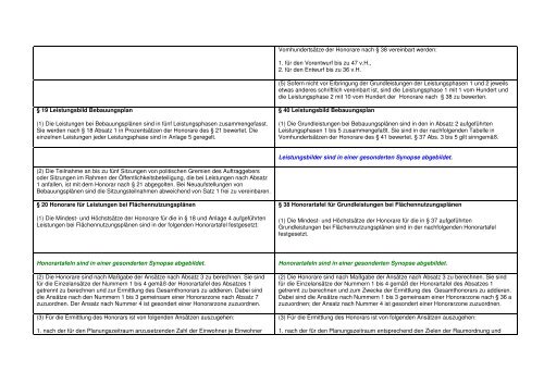 Synopse HOAI 2009 Ã¢Â€Â“ HOAI 2002 - Werner Baurecht