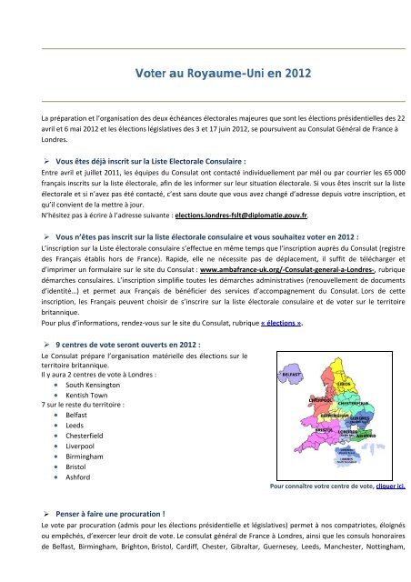 Lettre d'information consulaire de septembre 2011