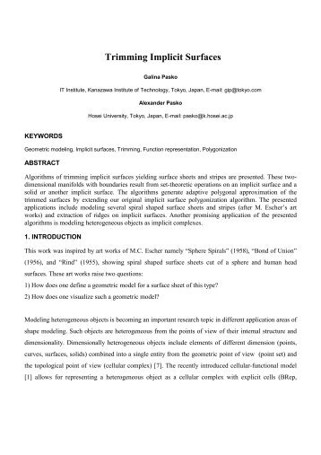 Trimming Implicit Surfaces - HyperFun.org