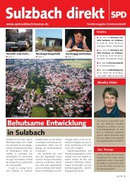 Behutsame Entwicklung in Sulzbach - SPD Main-Taunus