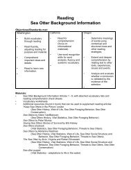 Reading Sea Otter Background Information - Kids' Planet
