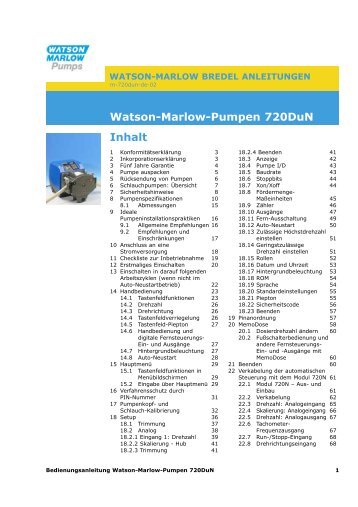 Watson-Marlow-Pumpen 720DuN Inhalt - Watson-Marlow GmbH