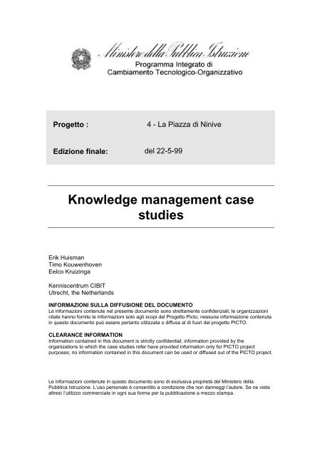 Analisi - knowledge management case studies - Aetnanet
