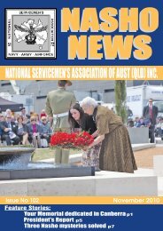 NATIONAL SERVICEMEN'S ASSOCIATION OF ... - Nasho Front Page