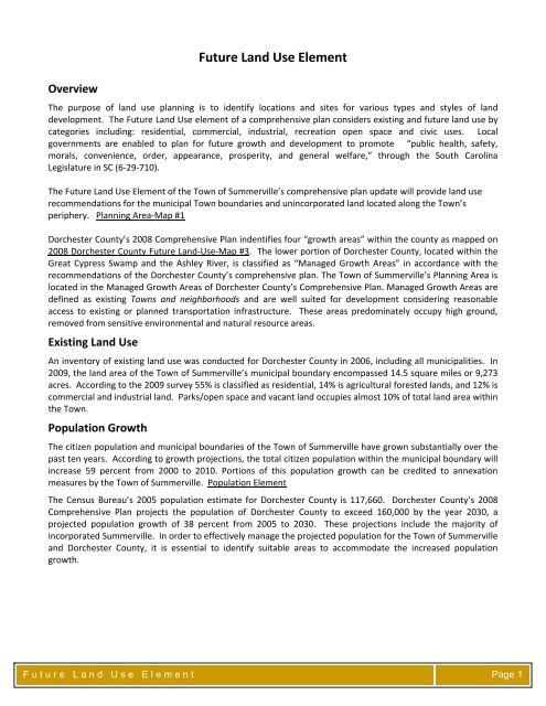 Town of Summerville Planning Area - BCD Council of Governments