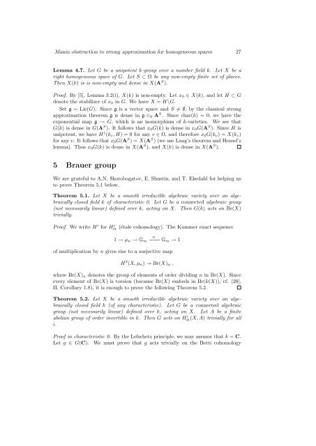 Manin obstruction to strong approximation for homogeneous spaces