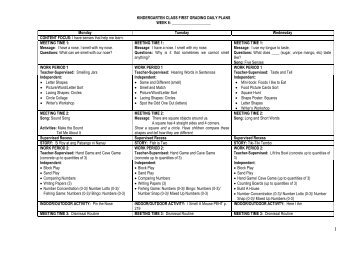 5s 6s AM Class Fourth Quarter Daily Plans (sample)