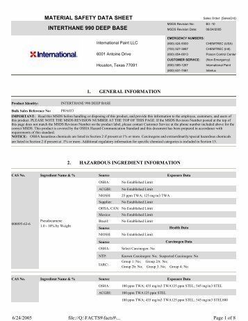 material safety data sheet interthane 990 deep base - datasheets ...