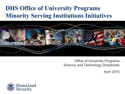 Dhs office of university programs minority serving institutions