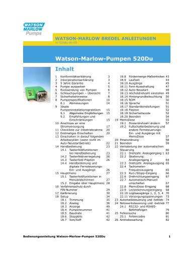 30 520R, 520R2 und 520RE - Watson-Marlow GmbH