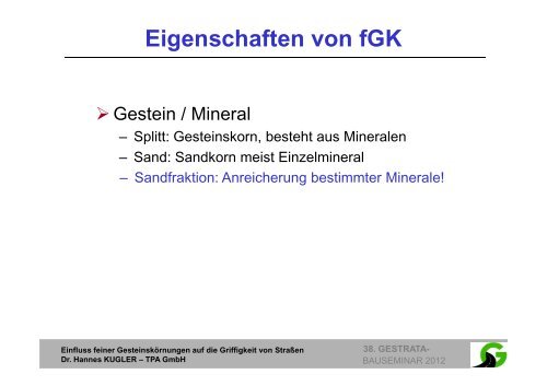 Bauseminar Teil 2 - Gestrata