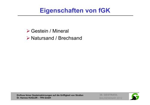 Bauseminar Teil 2 - Gestrata