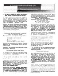 Feuillet d'information Ã  l'intention des personnes du milieu des ...