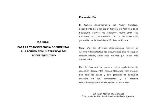 Manual de Transferencia Documental al Archivo Administrativo del ...