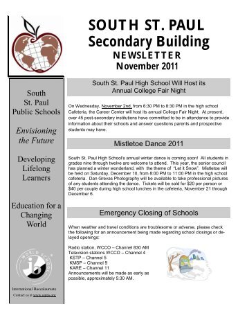 SOUTH ST. PAUL Secondary Building NEWSLETTER November ...