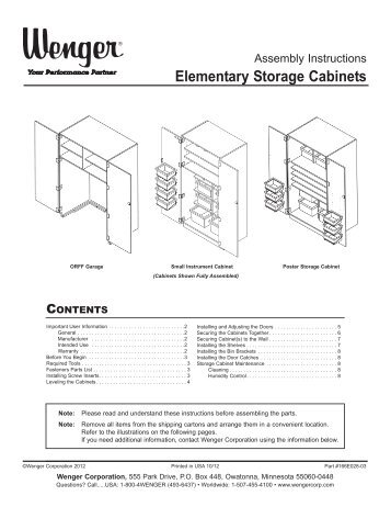 Assembly Instructions - Wenger Corporation