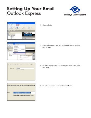 Setting Up Your Email Outlook Express - Buckeye CableSystem