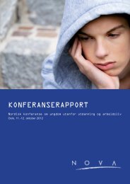 Konferanserapport (pdf) Unge utenfor, Oslo 11-12. 10.2012 - Nova