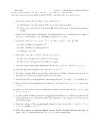 Math 1020 Exam 3 - Possible Short Answer Questions Exam 2 ...